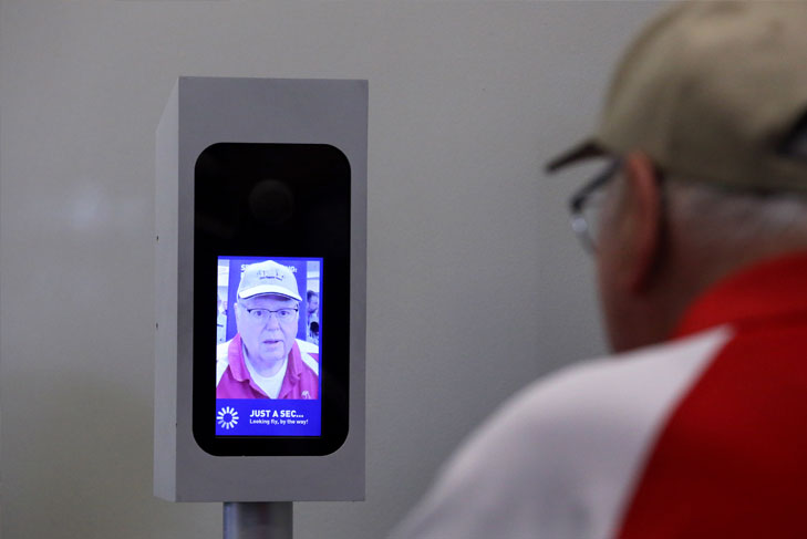 Man getting face scanned